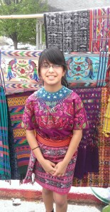 Emilee in traditional Mayan dress.